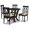 Baxton Studio Anise Sand Upholstered and Dark Brown Finished Wood 5-Piece Dining Set 169-9733-10900 - alternate 1